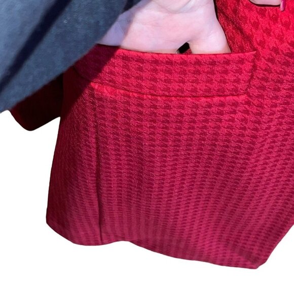 CAbi Style #3546 Red Square Celebration Jacket Women’s Small Houndstooth Ruffles - Picture 4 of 12